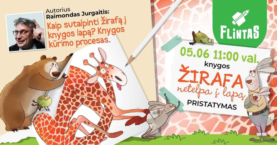 Renginys apie knygą “Žirafa netelpa į lapą”