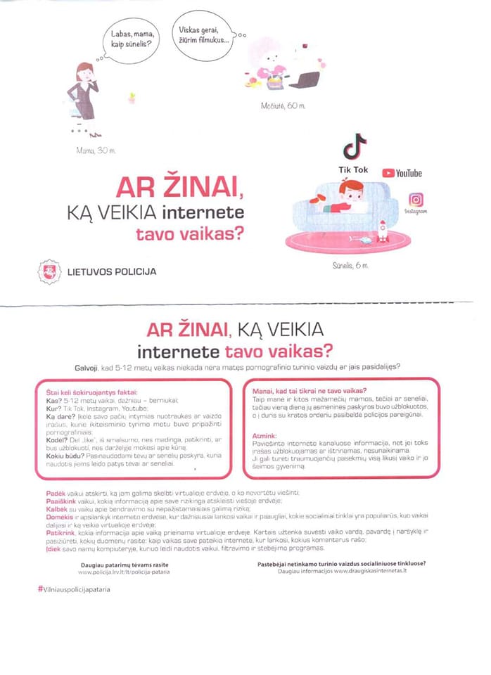 Lietuvos policija dalinasi žinute