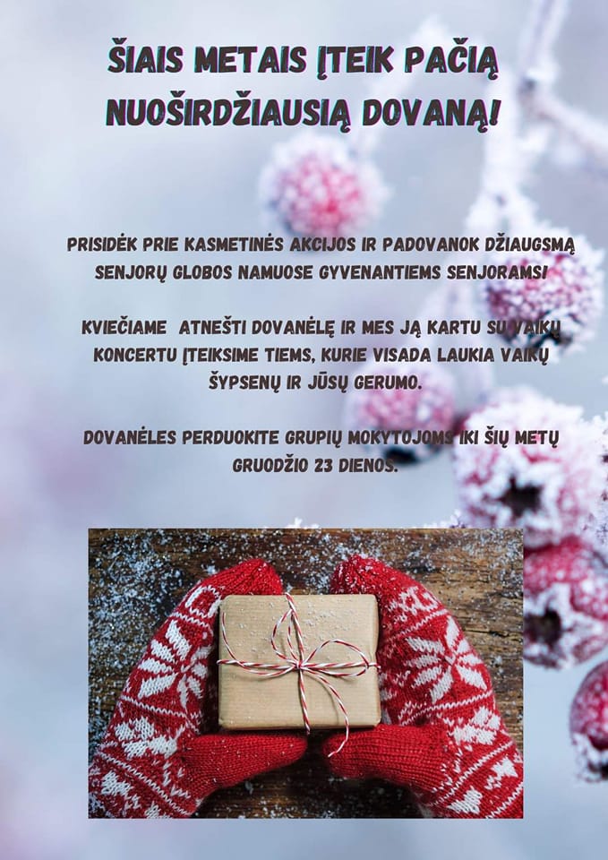 Kviečiame prisijungti prie kasmetinės akcijos ir padovanoti pačią gražiausią dovaną !