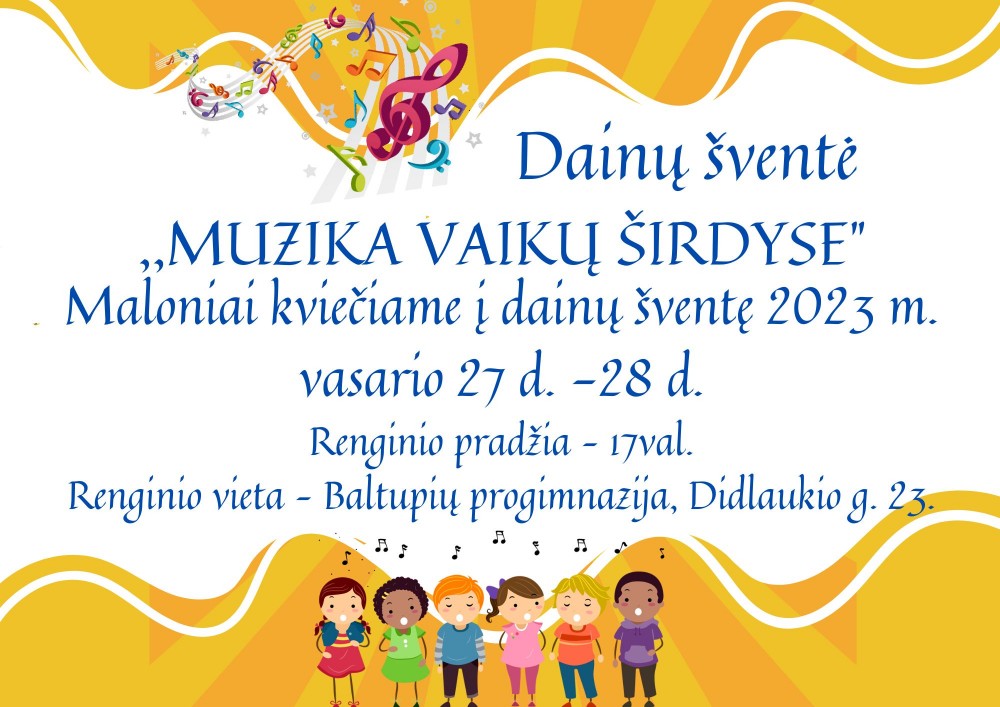 Maloniai kviečiame į dainų šventę 2023 m. vasario 27 d. -28 d.