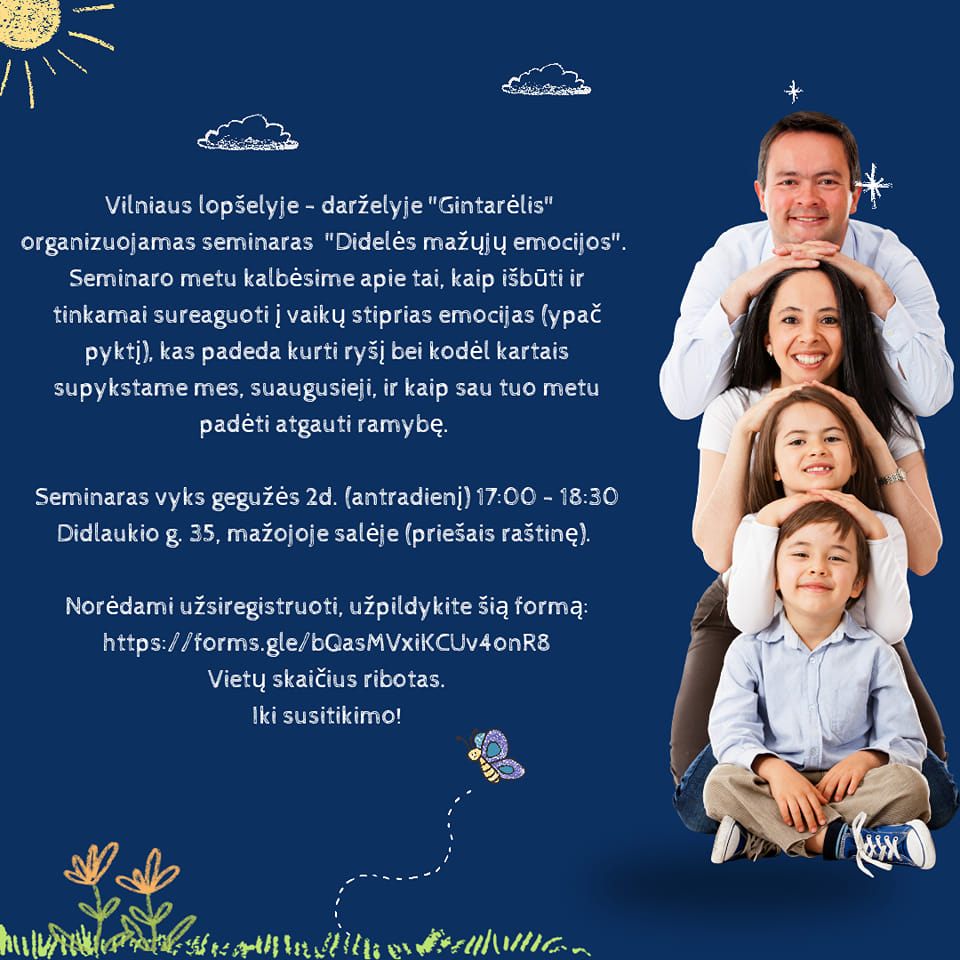 Seminaras tėveliams “Didelės mažųjų emocijos”