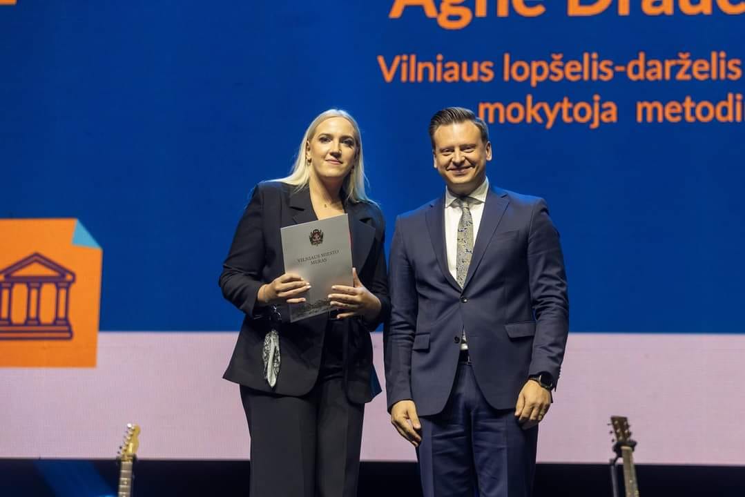 Džiaugiamės 2023 Vilniaus metų mokytoja tapus mūsų darželio pedagogė Agnė Draučikaitė