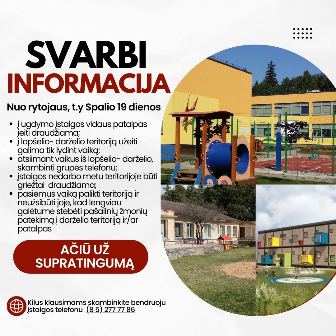 Svarbi informacija