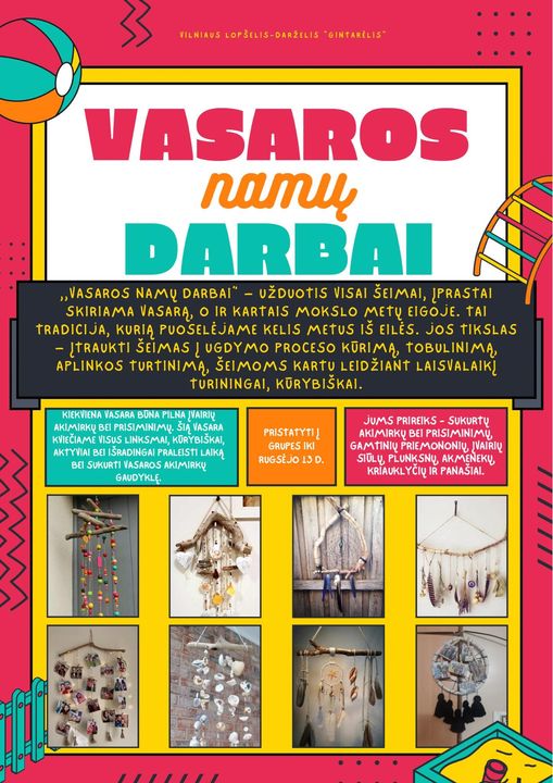 Vasaros namų darbai sukurti “Vasaros akimirkų gaudyklę”