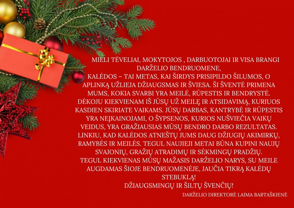 Džiaugsmingų ir šiltų švenčių!