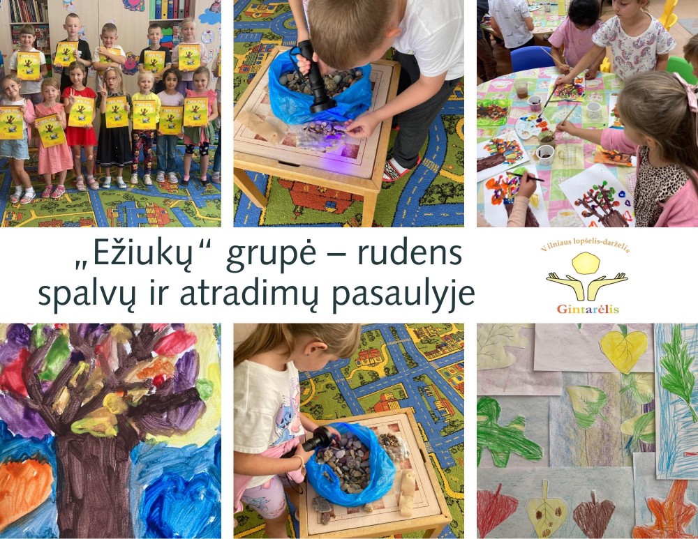 „Ežiukų“ grupės vaikai ieškojo meninio įkvėpimo gamtoje