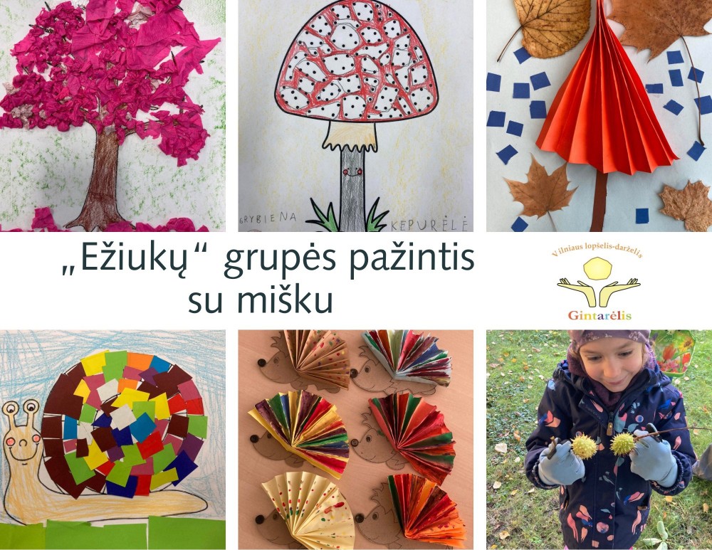 „Ežiukų“ grupės vaikai gilinosi į temą „Kas yra miškas? Kuo jis kvepia?“