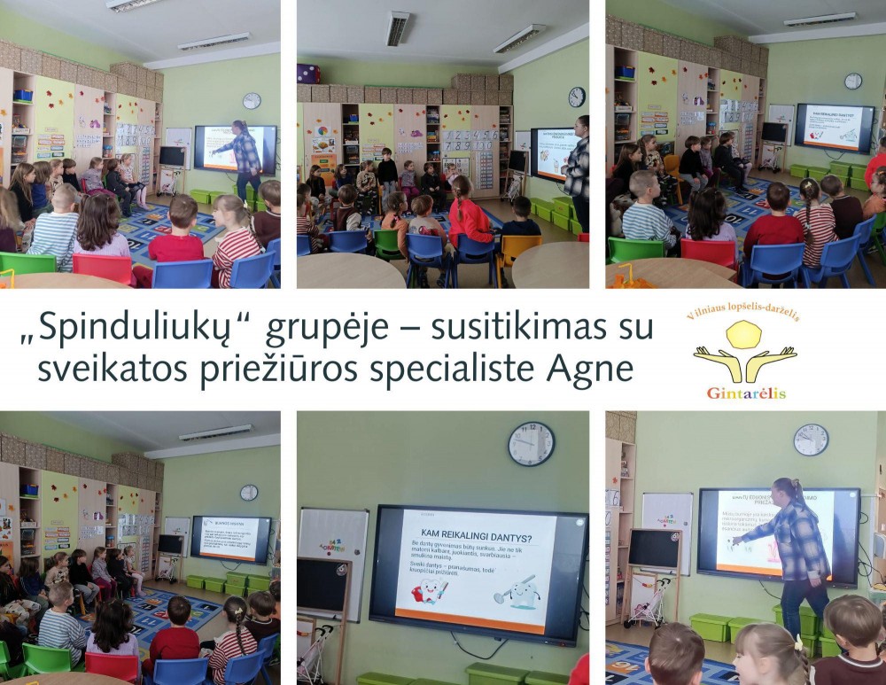 „Spinduliukų“ grupėje lankėsi sveikatos priežiūros specialistė Agnė