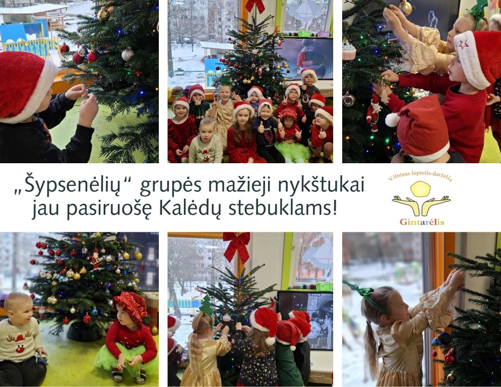 „Šypsenėlių“ grupės mažieji nykštukai pasiruošę Kalėdų stebuklams