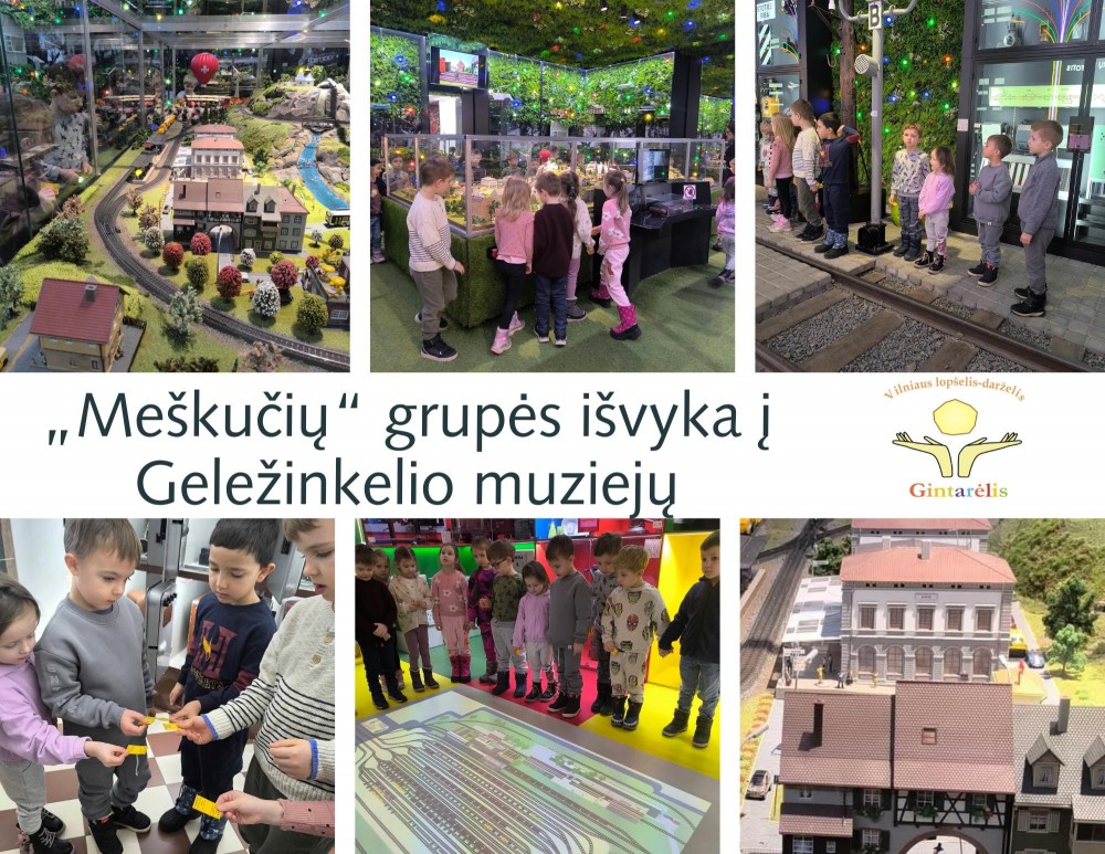 „Meškučių“ grupės vaikai lankėsi Geležinkelio muziejuje