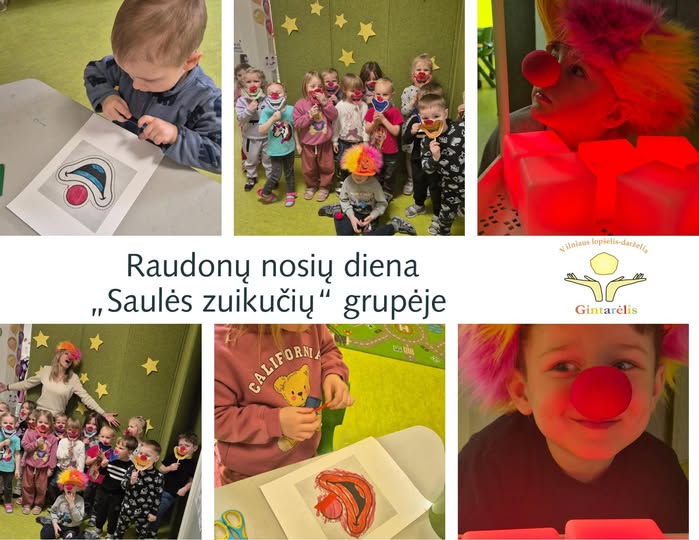 „Saulės zuikučių“  grupės vaikai smagiai paminėjo Raudonų nosių dieną